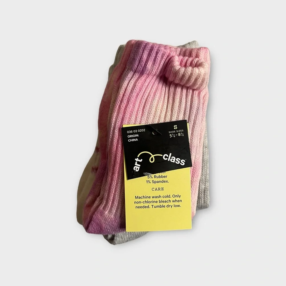 Art Class Ribbed 3 Pair Crew Socks